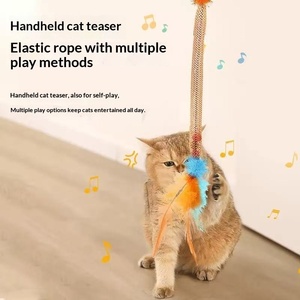 Nuovo Giocattolo per Gatti 2026: Tubo a Rete Interattivo con Piuma e Campanello, Giocattolo da Mordere Resistente per la Dentizione, Sicuro per i Denti, Colorato e Divertente per Gatti - Product Image 2