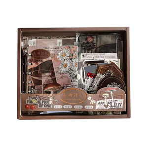 Vintage diario DIY regalo arte estético Scrapbook Kit suministros retro A6 rejilla cuaderno papelería regalo diario Scrapbooking Kit - Product Image 6