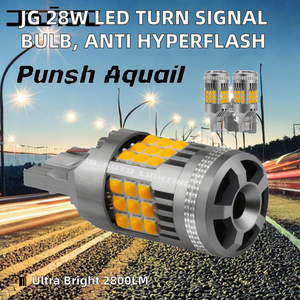 Bombilla LED Amarilla de 28W para Señal de Giro, 36 LEDs, Bombilla de Reversa 1157 7443 7440 3157 BA15S BAY15D, Luz de Freno Anti-Hyperflash, Nueva - Product Image 2