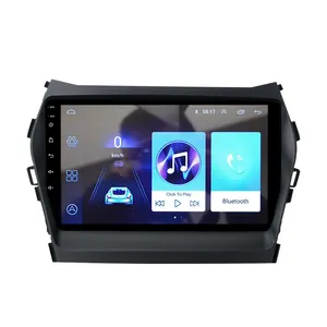 9 "android jogador com rádio de vídeo Do Carro câmera reversa vista traseira IX45 mirrorring BT Para Hyundai Santa Fe 2013 14 15 16 17 2018