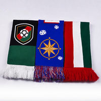 Écharpes de supporters de football pour équipes de ligue, écharpes en jacquard brodées personnalisées, fabricants de foulards tricotés en gros