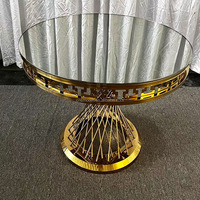 Tables rondes à gâteau en acier inoxydable doré pour événements de mariage, modèle 2020, nouvelle vente