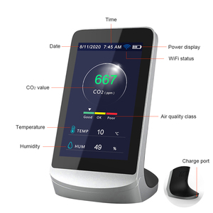 Analizador de Gas CO2 Portátil con Wifi Tuya, Detector de Calidad del Aire con Alarma de Temperatura y Humedad, Medidor de Dióxido de Carbono ABS - Product Image 2
