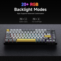 Clavier de jeu mécanique filaire Ajazz AK820 RGB, disposition 75 %, avec USB-C programmable et anti-ghosting