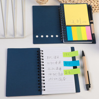 Carnets à spirale personnalisés en carton rigide avec feuilles mobiles et notes autocollantes de différentes couleurs – Vente en gros