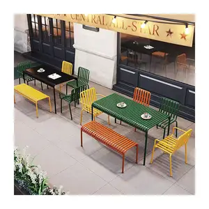 Hot sale outdoor villa courtyard metal tables and chairs hotel garden patio restaurant dining tables and chairs