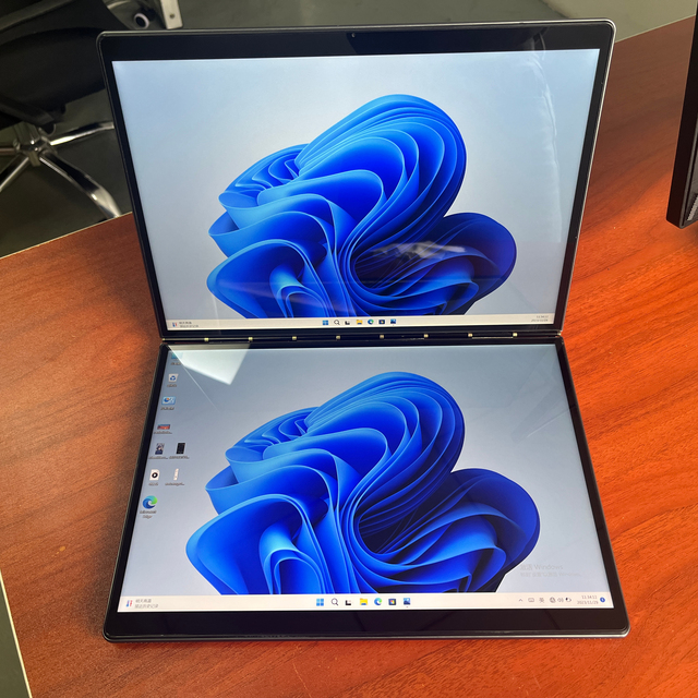 OEM cheapest 13.5inch Foldable Dual-screen Portable Laptop with 16GB+128/256/512GB/1/2TB Notebook for Business
