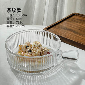 Saladier à poignée en verre pour une portion Filet <span class=keywords><strong>Vaisselle</strong></span> rouge pour nouilles instantanées Soupe Dessert Yaourt-Boissons à service unique - Product Image 6