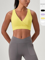 Soutien-gorge de yoga personnalisé avec coussinets amovibles, séchage rapide, respirant, débardeur de sport à boucle, antichoc, sous-vêtement de fitness à coupe haute