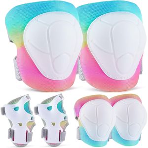 Conjunto de equipo de protección para niños, almohadillas para rodillas, codos y muñecas, color rojo, transpirable, para monopatín, patinete, bicicleta, bicicleta de equilibrio, 6 piezas - Product Image 2