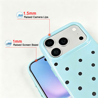 Coque de protection magnétique à pois charmante avec rebord de protection d'objectif surélevé, boutons métalliques séparés et coque antichoc pour iPhone 16 Pro