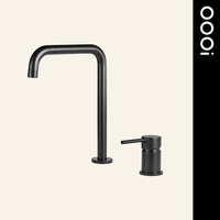 Mélangeurs de robinets d'eau à une poignée en laiton massif noir mat minimaliste robinet de lavabo de salle de bain