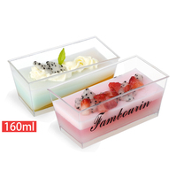 Tasses à mousse en plastique dur pour desserts, coffret d'emballage avec couvercle pour pudding et desserts ml