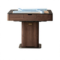 Machine à Mahjong Automatique en Bois Massif Noyer Noir, Nouveau Style Chinois, Design Haut de Gamme, Poussoir de Cartes Type Montagnes Russes