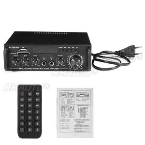 เครื่องขยายเสียงไฮไฟ 2.0 ช่องดิจิตอลบลูทูธเครื่องขยายเสียง 12V 240V รองรับบลูทูธ USB SD วิทยุพร้อมรีโมทคอนโทรล EU - Product Image 6
