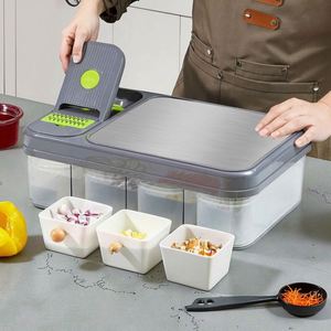 Multi-Functional Manual Plastic Stainless Steel Sustainable <b>Vegetable</b> Cutter Blades Kitchen Household Salad Dicer <b>Shredder</b> Hand - Product Image 1