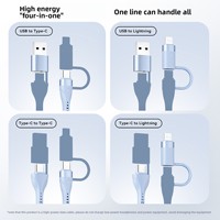 Jaket kabel Data mobil, kabel Data mobil pegas 4 dalam 1 120W TPE 6A tipe-c PD ponsel & komputer, pengisian daya kamera IOS 1.2M CarPlay