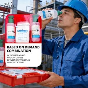 Lavaojos de Emergencia Portátil, <span class=keywords><strong>Kit</strong></span> de Primeros Auxilios y Lavaojos para Personas, Estación de Lavado de Ojos con Doble Botella - Product Image 5