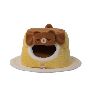 Round Cat House With Soft <b>Plush</b> Cover Winter Warm Sleeping Bed For Cats Autumn And Winter Use - Product Image 5