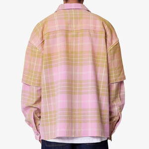 Custom New Design Streetwear Button <b>Down</b> up Long Sleeve Shirts Fashion Checked Plaid Flannel for Men - Product Image 4