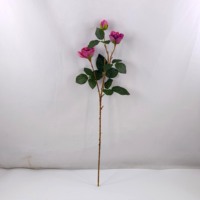 Penjualan Langsung Pabrik PE Faux Realistic Real Touch Mawar Buatan Berwarna Pink Tampak Asli Ranunculus Tahan UV Batang Tunggal Tahun Baru