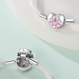 Venta al por Mayor de Brazaletes de Plata de Ley 925 de Alta Calidad con Dijes de Flores y Mariposas, Joyería para Mujer, Regalo - Product Image 3