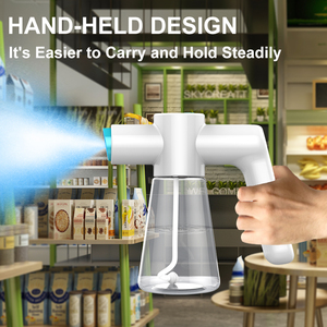 Pulvérisateur de jardin intérieur brumisateur électrique Machine à couper les cheveux en plastique Atomiseur de brouillard d'air sans fil Nano Barber <span class=keywords><strong>Spray</strong></span> Gun - Product Image 5