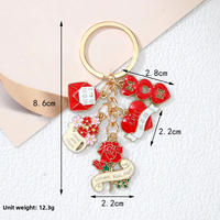Porte-clés en métal émaillé rose, breloques multiples, pendentif cœur, cadeau pour la Saint-Valentin et la fête des mères