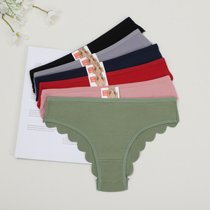 Culottes sans couture en coton ondulé UOKIN, culottes brésiliennes côtelées taille basse en coton de couleur unie, <span class=keywords><strong>sous</strong></span>-vêtements féminins sculptants pour les fesses - Product Image 3