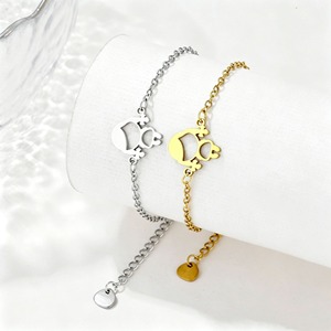 <span class=keywords><strong>Bracelet</strong></span> chaîne ajustable unisexe en acier inoxydable plaqué or 18 carats avec pendentif personnalisé tendance pour <span class=keywords><strong>fille</strong></span>, bijoux de mode hip-hop - Product Image 1
