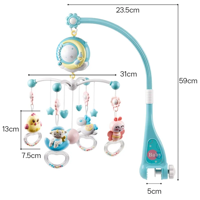 Brinquedos do bebê Crianças Musical Baby Berço Brinquedos Móveis 360 Girar Chocalho Berço Música Cama Projeção Berço para Crianças Plástico Unisex ABS BOLA