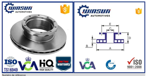 Pezzi di ricambio per autocarro pesante asse posteriore ventilato disco freno 658622 13162047 MBR5186 CY42341 per Dennis - Product Image 6
