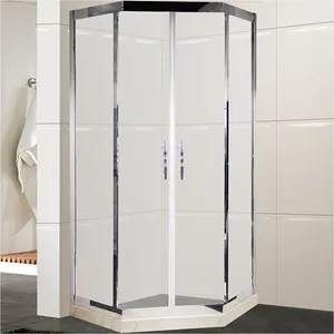 旁路临时淋浴门淋浴飞地滑动门6毫米滑动玻璃镀铬框架淋浴门