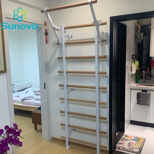 Escalera sueca de pared con <span class=keywords><strong>barra</strong></span> de dominadas ajustable, <span class=keywords><strong>barra</strong></span> de madera de haya para gimnasio <span class=keywords><strong>en</strong></span> casa, estiramiento y entrenamiento de <span class=keywords><strong>calistenia</strong></span> - Product Image 3