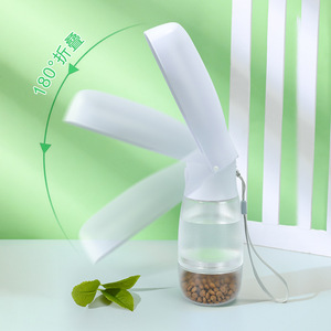 Bouteille d'eau portable pour animaux de compagnie 350 ml, gobelet 200 grains pour chiens, utilisation en extérieur avec design pliable - Product Image 1