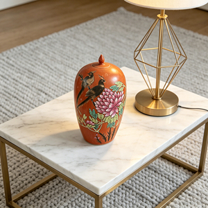 Vase en porcelaine chinoise ancienne peinte à la main, motif fleurs et oiseaux, <span class=keywords><strong>pie</strong></span>, style rétro, ornement décoratif pour la maison - Product Image 4