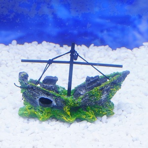 Ingrosso Creative Piccole Resine Vecchia Barca di Pesce di Barca a Vela Naufragio Nave Inaffondata Decorazioni Acquario Accessori per Serbatoio di Pesci - Product Image 3