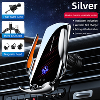 Chargeur de voiture sans fil de haute qualité 15W Type-C CE FCC RoHS avec reconnaissance automatique et support de téléphone pour grille d'aération, compatible voiture électrique