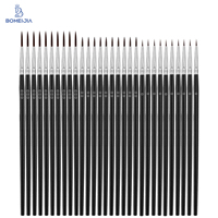 BOMEIJIA 30 pinceaux professionnels miniatures à lignes fines – Pinceaux d'artiste de précision à manche noir et poils pointus pour la peinture