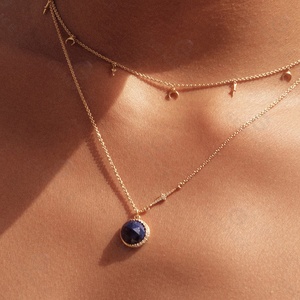 Gemnel <span class=keywords><strong>bijoux</strong></span> de mode 925 argent sterling or grand <span class=keywords><strong>luna</strong></span> labradorite pendentif collier - Product Image 5
