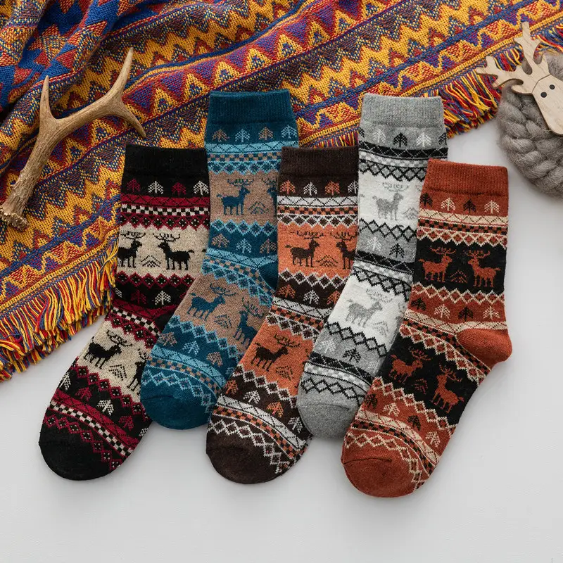 Jingwen New Wool Women Socks Winter Thickened Warm Rabbit Wool Socks Fawn Socks
