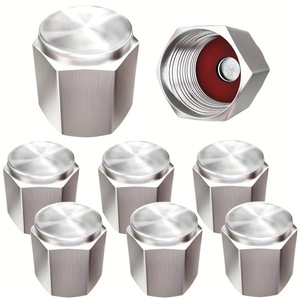 Tapas de Válvula de Aleación de Aluminio 8V1 Plateadas para Neumáticos de Coche, Cubiertas Protectoras Contra el Polvo para Ruedas - Product Image 1