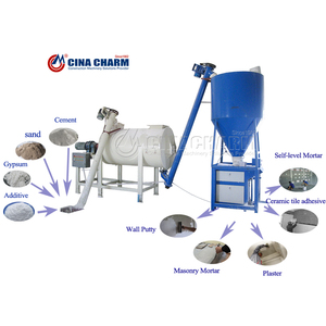 Semplice 1-4 t/h malta di miscelazione a secco mattonelle linea di produzione di polvere secca mortaio linea di produzione di malta a secco miscelatore - Product Image 1