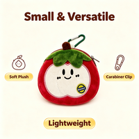 Dompet Koin Plush Buah dan Sayuran Lucu Grosir, Berbagai Model, Dompet Mini Isi Ulang, Gantungan Kunci, Aksesoris Tas Menggemaskan untuk Earbud dan Kunci