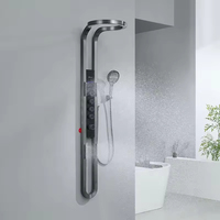 Usine directe pas cher ensemble de douche de salle de bain à effet pluie multifonctionnel avec mitigeur colonne de douche cascade panneau de douche LED