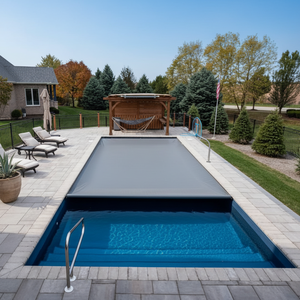<span class=keywords><strong>Couverture</strong></span> de piscine <span class=keywords><strong>automatique</strong></span> sur mesure, forme et dimensions personnalisées, pour piscine extérieure - Product Image 5