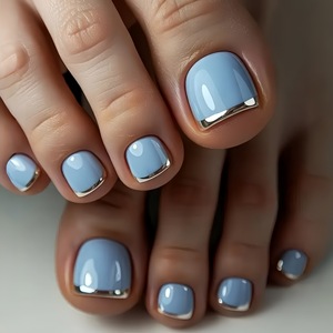 <span class=keywords><strong>Ongles</strong></span> d'orteils artificiels à presser, 24 pièces, couvrance totale, style français, réutilisables, en acrylique, pour les <span class=keywords><strong>pieds</strong></span> - Product Image 4