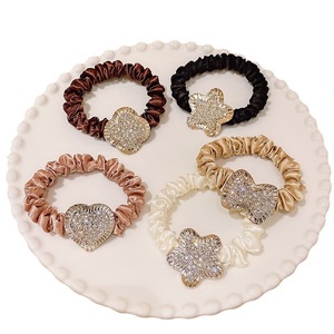 Fête Nuit Cheveux Chouchou Magnifique <span class=keywords><strong>Strass</strong></span> Soie Cheveux Cravates pour Filles Fantaisie Cheveux Décorations - Product Image 3