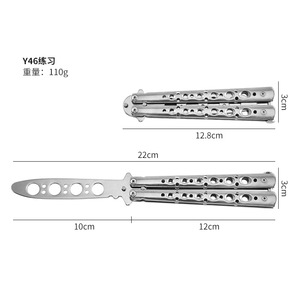 Outils d'entraînement en acier inoxydable, couteau papillon d'entraînement, outil de pratique, peigne pliable non affûté - Product Image 3