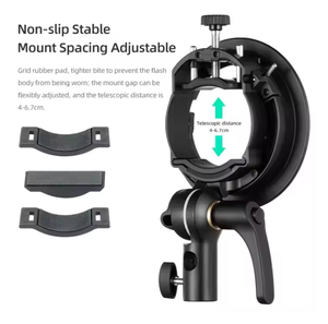 Ringteam S2 Bowens Mount S-type Flash Holder Bracket pour <span class=keywords><strong>Godox</strong></span> V1, <span class=keywords><strong>V860II</strong></span>, AD200, AD400PRO Speedlite Flash, Snoot, Softbox - Product Image 6